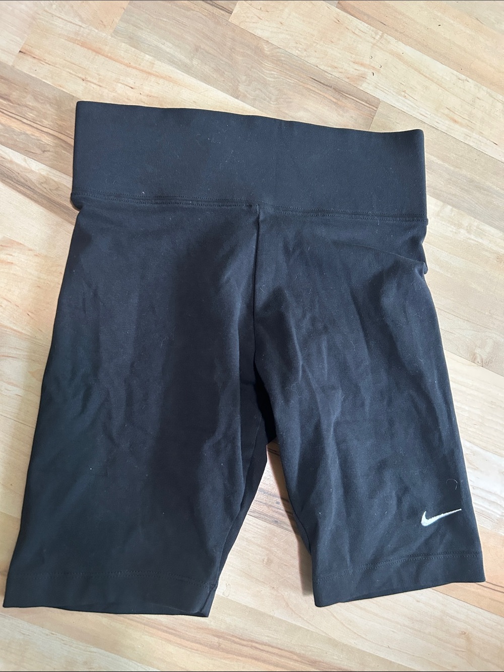 Nike Black Bike Shorts with White Swoosh